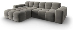 Szürke bársony sarokkanapé (bal oldali) Kendal – Micadoni Home