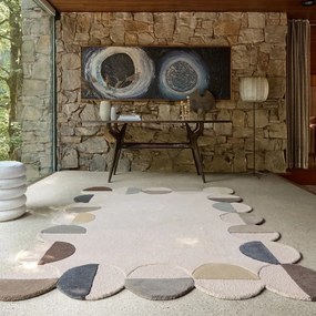 Szürkésbézs kézi szövésű gyapjú szőnyeg 200x290 cm Mia Scallop Frame – Flair Rugs