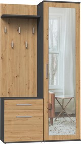 Duo előszobafal, antracit, tölgy