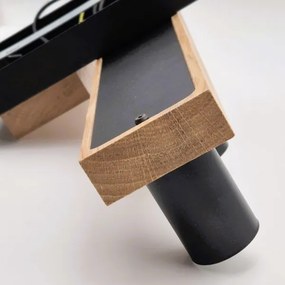 Csillár zsinóron CORTINA 4xE27/15W/230V fekete/tölgy