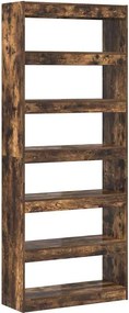 vidaXL Könyvespolc polcokkal Füstölt tölgy 80 x 30 x 198 cm Faanyag