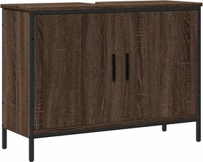 vidaXL barna tölgy szerelt fa fürdőszobai mosdószekrény 80x30x60 cm
