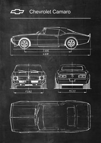 Poszter Chevrolet Camaro Retro Patent Séma