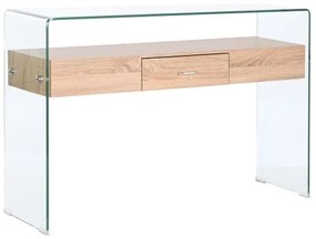 Modern üveg konzolasztal fa fiókkal