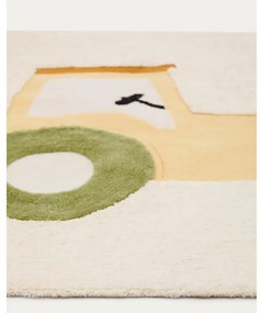 Elefántcsont színű pamut gyerek szőnyeg 90x150 cm Pecky – Kave Home