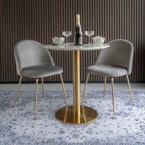 Világosszürke bársony étkezőszék szett 2 db-os Geneve – House Nordic