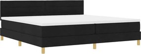 vidaXL LED Box Spring Ágy matracmal leddel Fekete 200 x 200 cm szövet