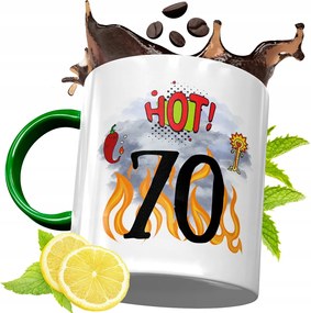 Zöld Bögre 70 70-ES 70-ES Születésnapra Ajándék fényképes nyomattal