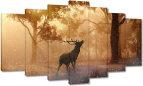 Vászonkép 140x80 Szarvas az erdőben
