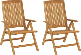 vidaXL 2 db tömör tíkfa dönthető kerti szék