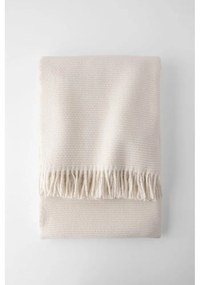 Zen krémszínű pamutkeverék pléd, 140 x 180 cm - Euromant