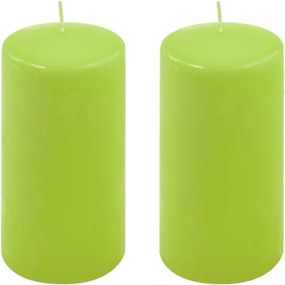 Oszlopgyertya készlet 15 cm Ø 7,5 cm 2 db világoszöld