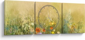 Kép - Festett rét (órával) (90x30 cm)