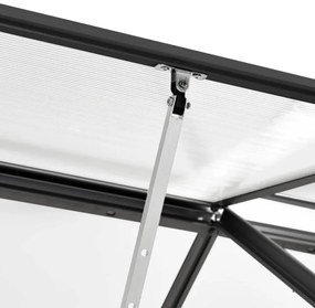 vidaXL antracitszürke melegház alumíniumalapzattal 4,75 m²