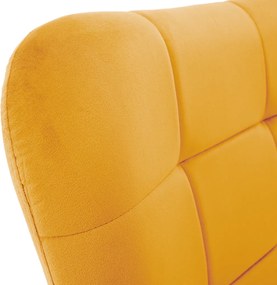 Fotel lábtartóval, sárga Velvet szövet/fekete, HABEN