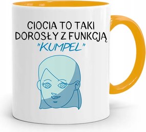 Sárga Bögre Ajándék Néniknek, Barát Funkcióval, fényképes nyomtatással