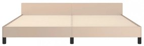 kávészínű ágykeret fejtámlával matrac nélkül 200x200 cm