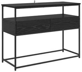 vidaXL Konzolasztal fiókkal Fekete tölgy 100 x 40 x 75 cm Faanyag