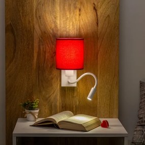 Brilagi-LED Fali lámpa NUBILA 1xE27/25W/230V+LED/3W fehér/Pompeiai piros