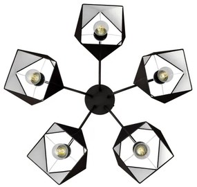 Csillár ADAMANT 5xE27/15W/230V fekete