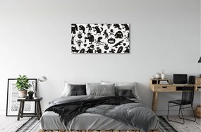 Canvas képek Fehér háttér fekete lények 100x50 cm