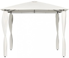 krémszínű pavilon oszlop takarókkal 3 x 3 x 2,6 m 160 g/m²