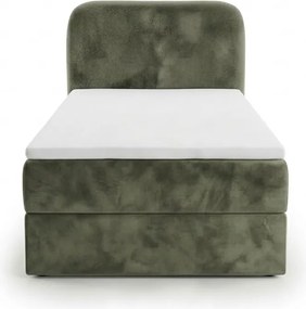 Kárpitozott boxspring ágy FORENA 90x200 cm sötétzöld Matrac: Bonell rugós matrac