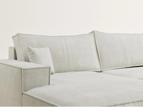 Krémszínű zsenília kinyitható-tárolóhelyes sarokkanapé (U alakú) Kyoto – Maison de Rêve