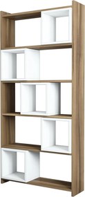 Box könyvespolc, dió-fehér, 80 cm