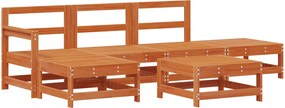 vidaXL Kerti lounge szett 6 pcs Viaszbarna Tömör fenyő