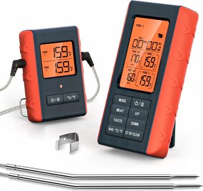 Konyhai hőmérő Vezeték nélküli 2 Szonda Grill Füstölő