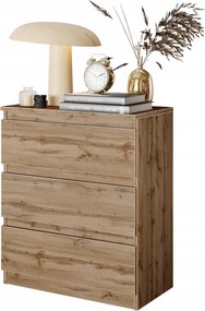 Éjjeliszekrény 3 Fiókos Wotan Tölgy Éjjeli Asztal 70 CM Magas