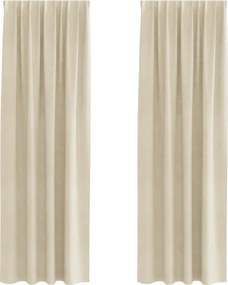 vidaXL Sötétítő függönyök 2 pcs Krém 140 x 260 cm Bársony