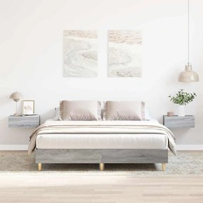 sonoma tölgyszínű szerelt fa ágykeret matrac nélkül 150x200 cm