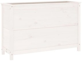 fehér tömör fenyőfa kerti magaságyás 119,5 x 40 x 78 cm
