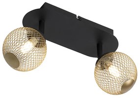 Spotlámpa fekete arannyal 2-lámpás - Athens Wire