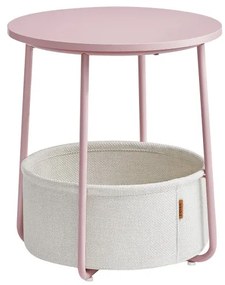 Kisasztal tároló kosárral - rózsaszín/bézs