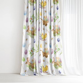 Goldea húsvéti dekor függöny - húsvéti szimbólumok 280x150 cm