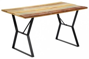 tömör újrahasznosított fa étkezőasztal 140 x 80 x 76 cm