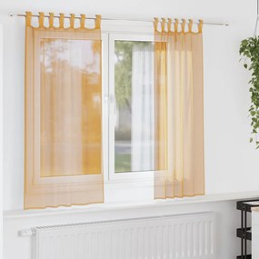 vidaXL 2 db narancssárga fátyolfüggönyök hurokkal 140x175 cm