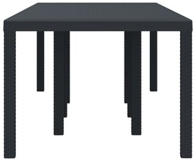 Kerti Asztal Antracit 250x100x73 cm Poly Rattan