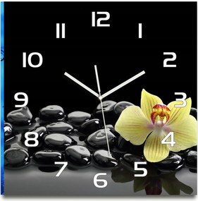 Orchidea edzett üveg falióra 60x60