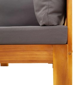 5 részes tömör akácfa kerti kanapészett párnákkal