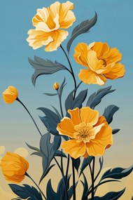 Poszter 40x60cm Arany Virágos Hajnal