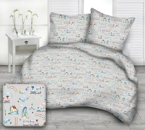 WAVE GREY gyermek pamut ágynemű Ágynemű mérete: 90x135 cm, A csomag tartalma: Készletcsomagolás