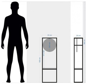 Stílusos tölgyfa óra robusztus fémkerettel 100 cm