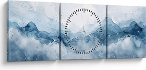 Kép - Felhők és hullámok, akvarell (órával) (90x30 cm)