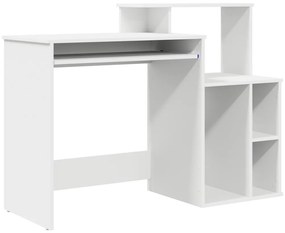 Íróasztal tárolóval Fehér 120.5x44x88.5 cm MDF