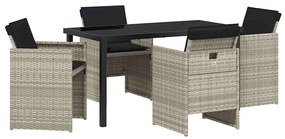 vidaXL Kert étkező szett 5 pcs Világosszürke polirattan