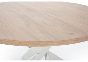 Kerek étkezőasztal tölgyfa dekoros asztallappal ø 120 cm Ther – Marckeric